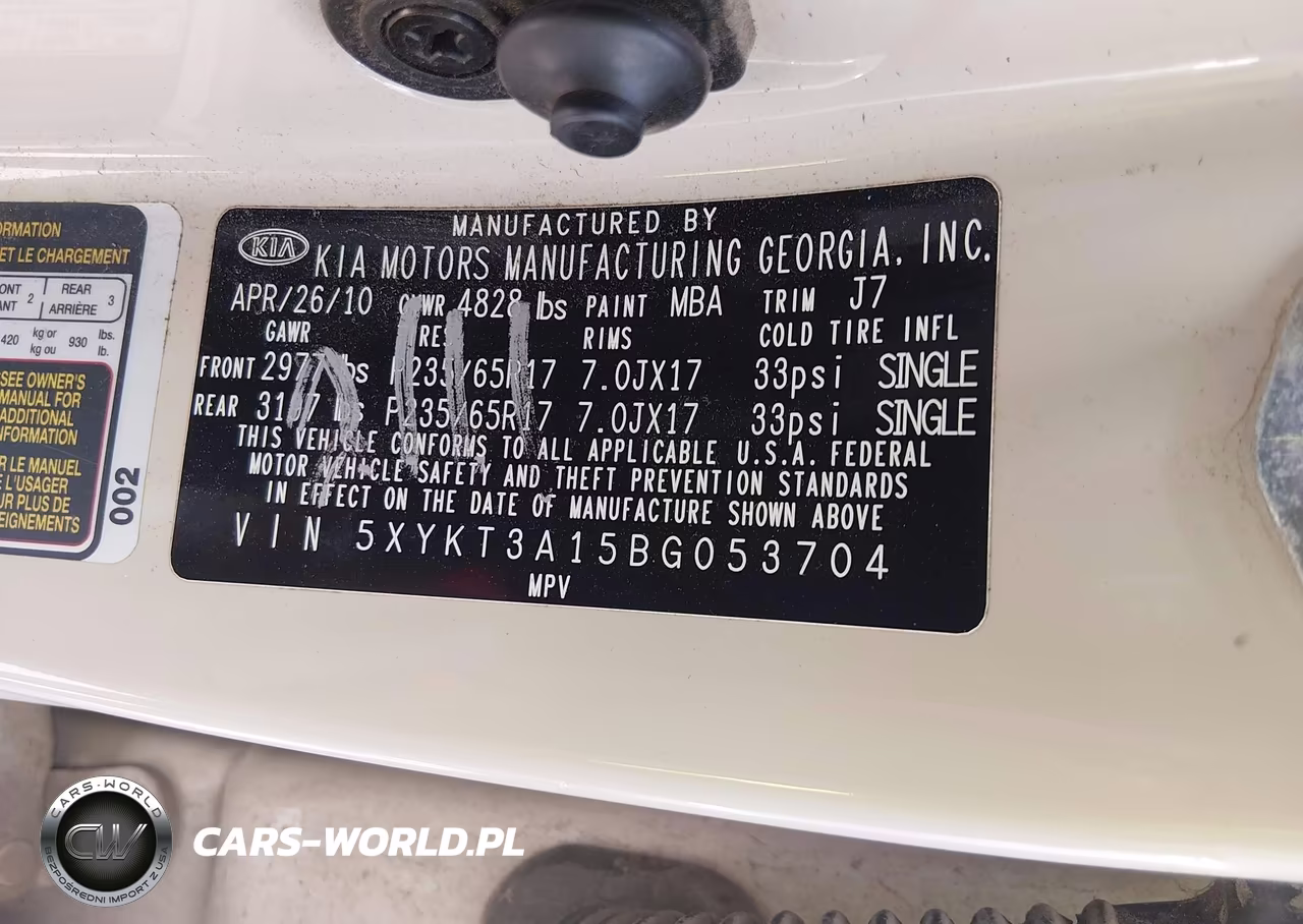 2011 Kia Sorento Lx VIN:5XYKT3A15BG053704 - 9