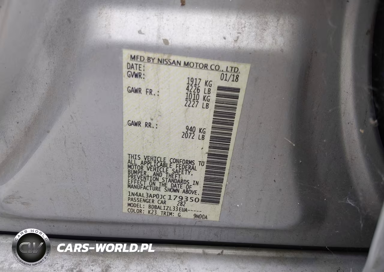 2018 Nissan Altima 2.5 Sv VIN:1N4AL3AP0JC179350 - 9