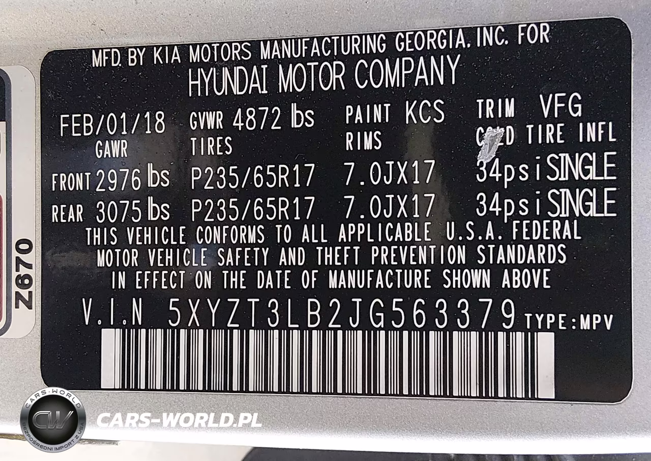 2018 Hyundai Santa Fe Sport 2.4L VIN:5XYZT3LB2JG563379 - 9