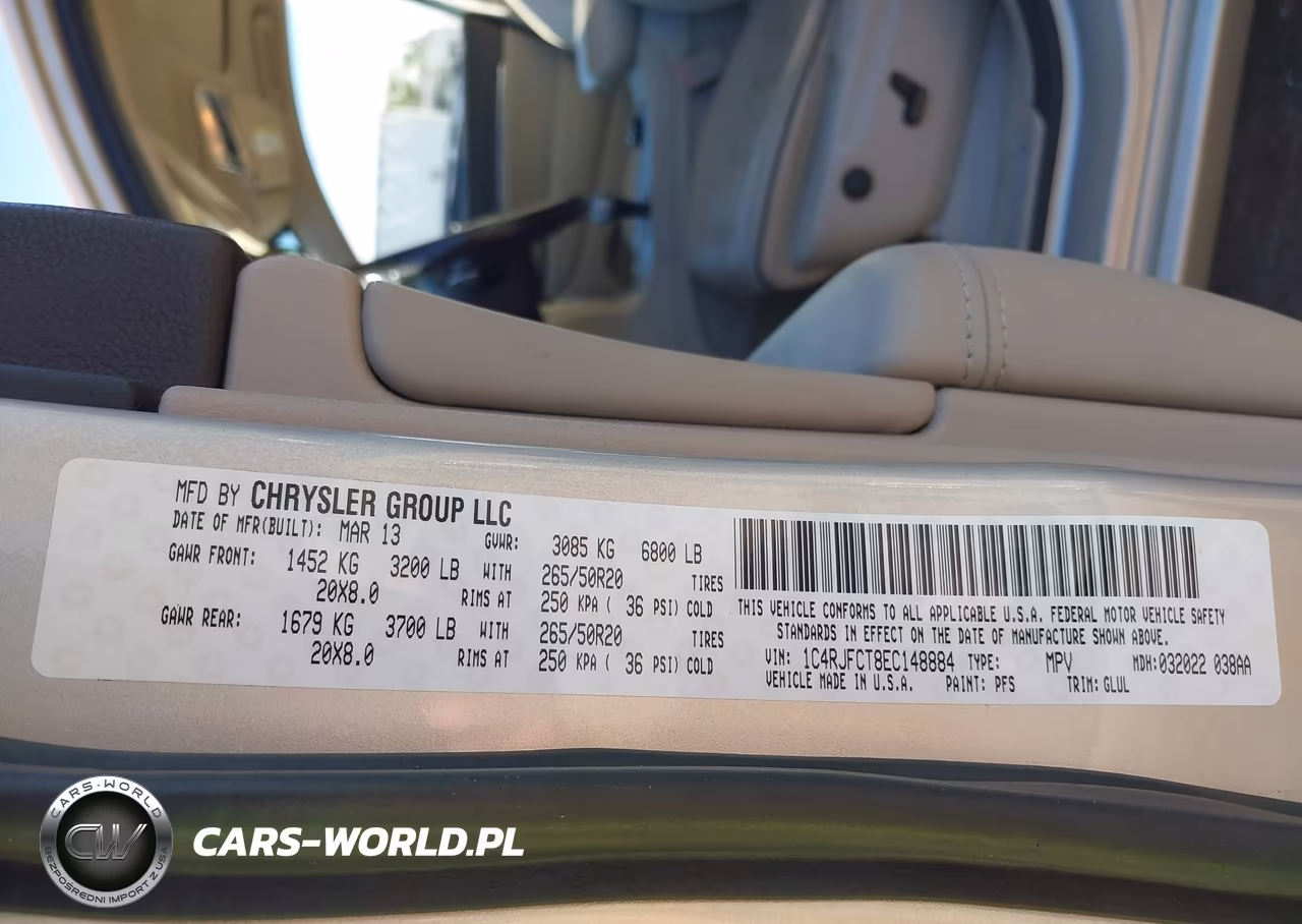 2014 Jeep Grand Cherokee Overland VIN:1C4RJFCT8EC148884 - 9