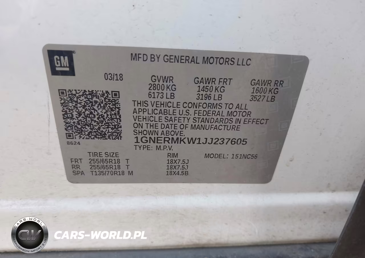 2018 Chevrolet Traverse 2Fl VIN:1GNERMKW1JJ237605 - 9