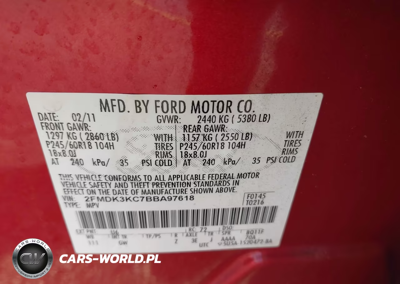 2011 Ford Edge Limited VIN:2FMDK3KC7BBA97618 - 9