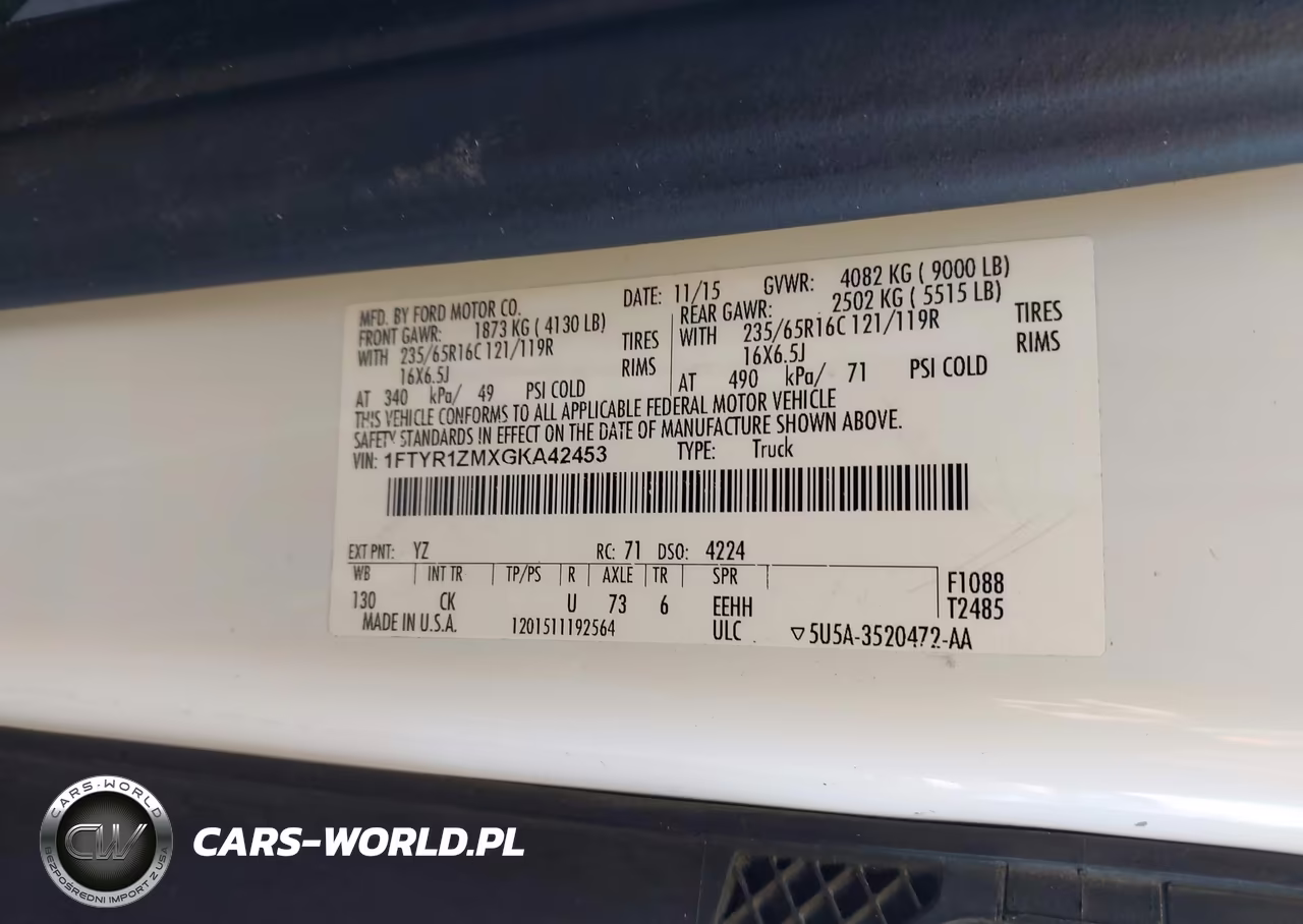 2016 Ford Transit-250 VIN:1FTYR1ZMXGKA42453 - 9