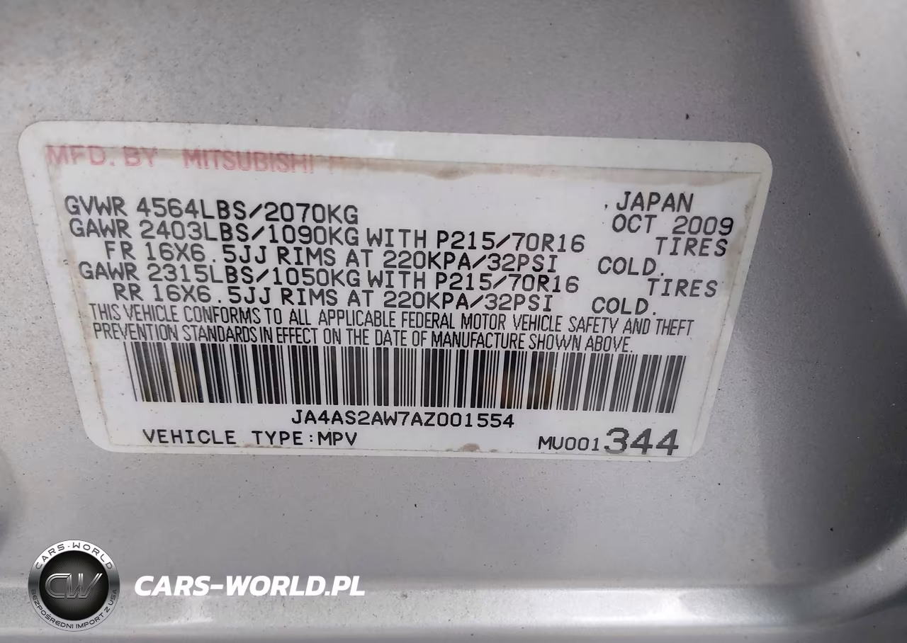 2010 Mitsubishi Outlander Es VIN:JA4AS2AW7AZ001554 - 9