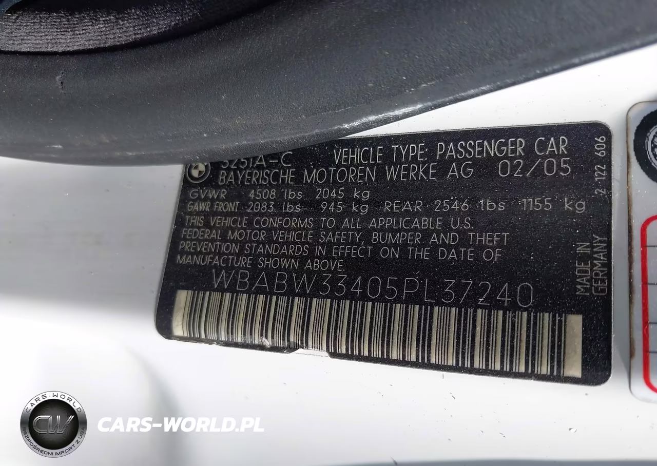 BMW 325CI VIN:WBABW33405PL37240 - 9