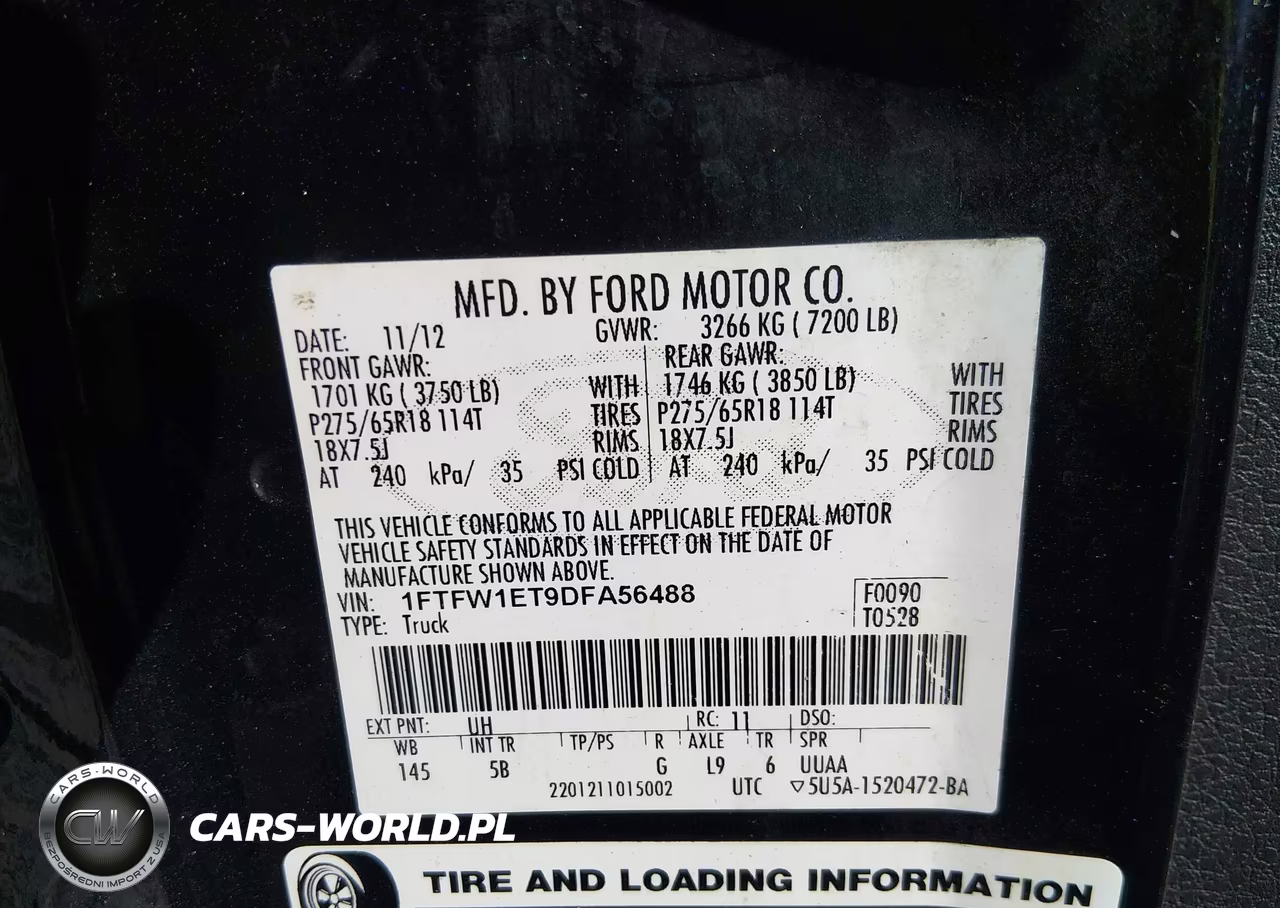 2013 Ford F-150 Fx4 VIN:1FTFW1ET9DFA56488 - 9