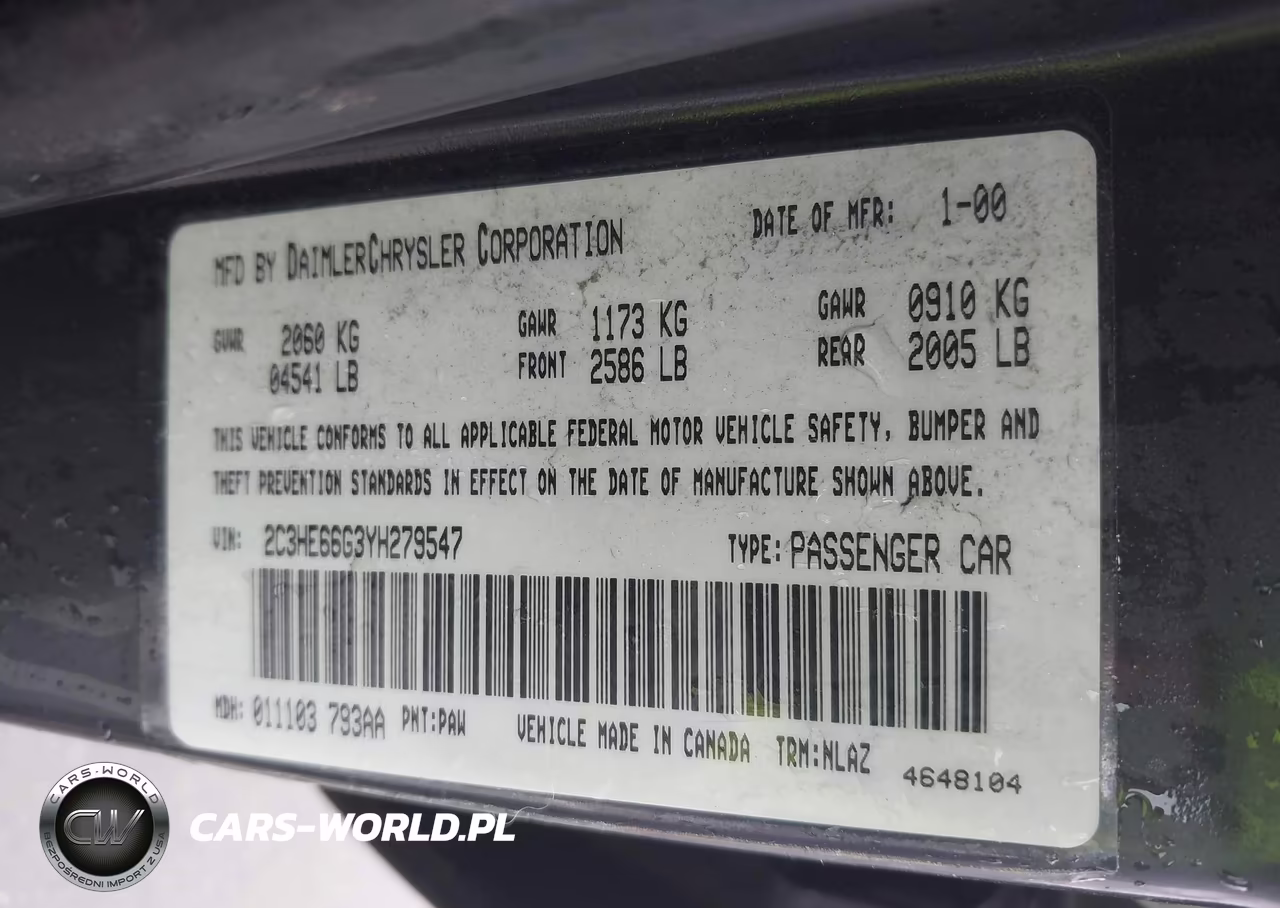 2000 Chrysler 300M VIN:2C3HE66G3YH279547 - 9