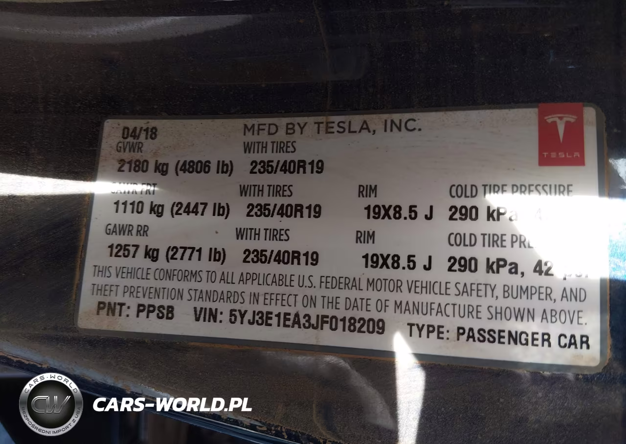 2018 Tesla Model 3 Long Range-Mid Range VIN:5YJ3E1EA3JF018209 - 9