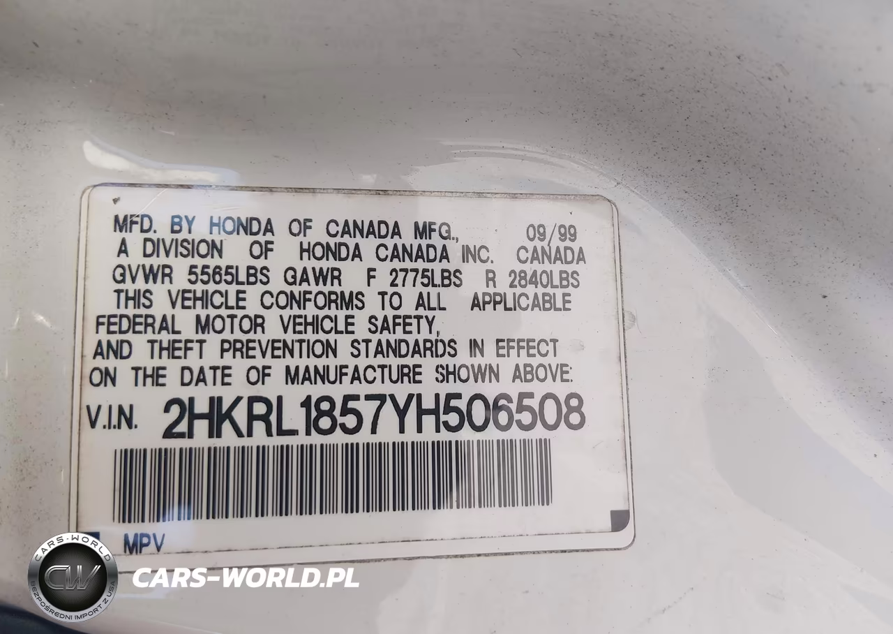 2000 Honda Odyssey Lx VIN:2HKRL1857YH506508 - 9