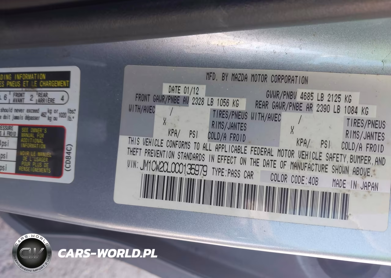 2012 Mazda Mazda5 Touring VIN:JM1CW2CL0C0135979 - 9