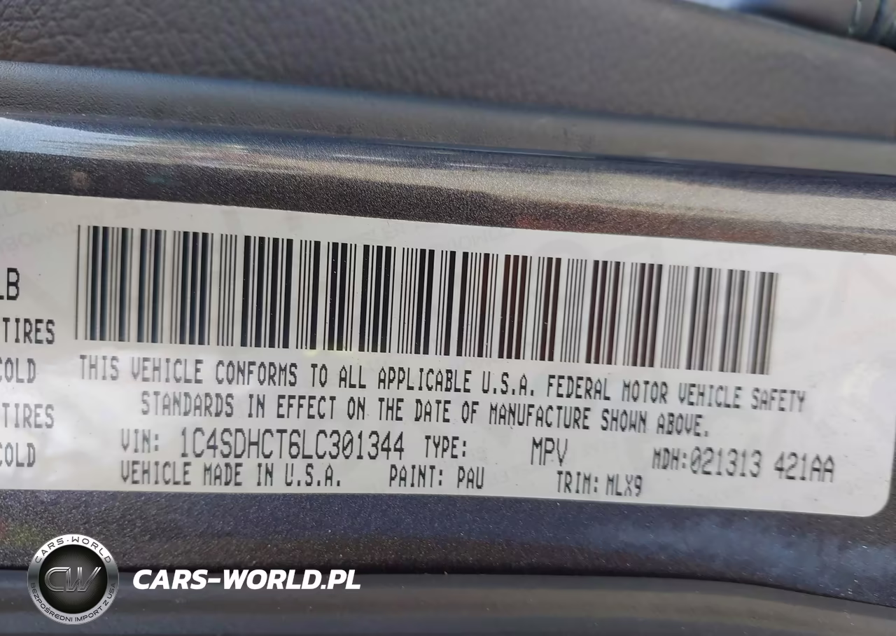 2020 Dodge Durango R-T Rwd VIN:1C4SDHCT6LC301344 - 9