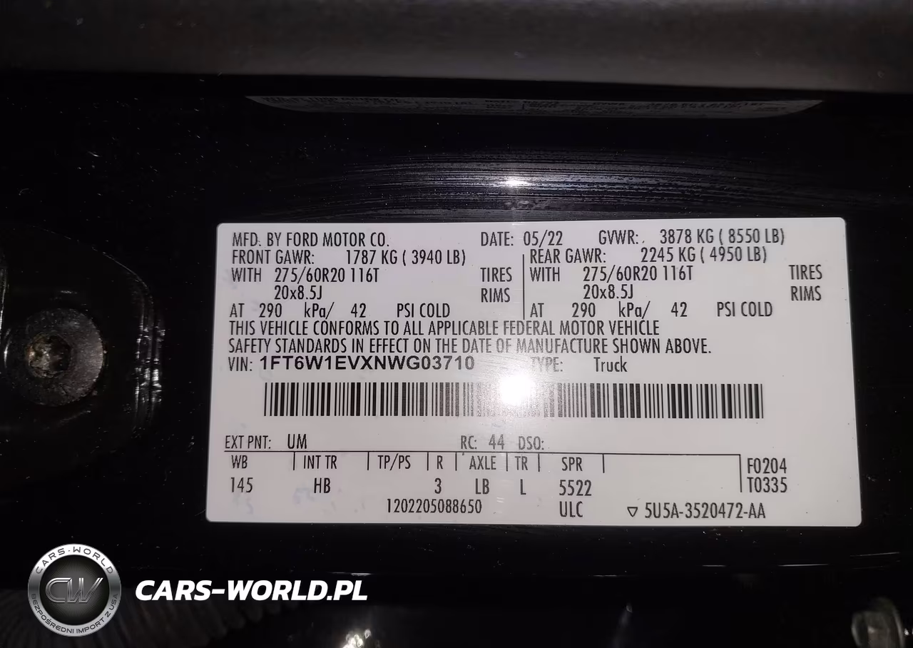 2022 Ford F-150 Lightning Lariat VIN:1FT6W1EVXNWG03710 - 9