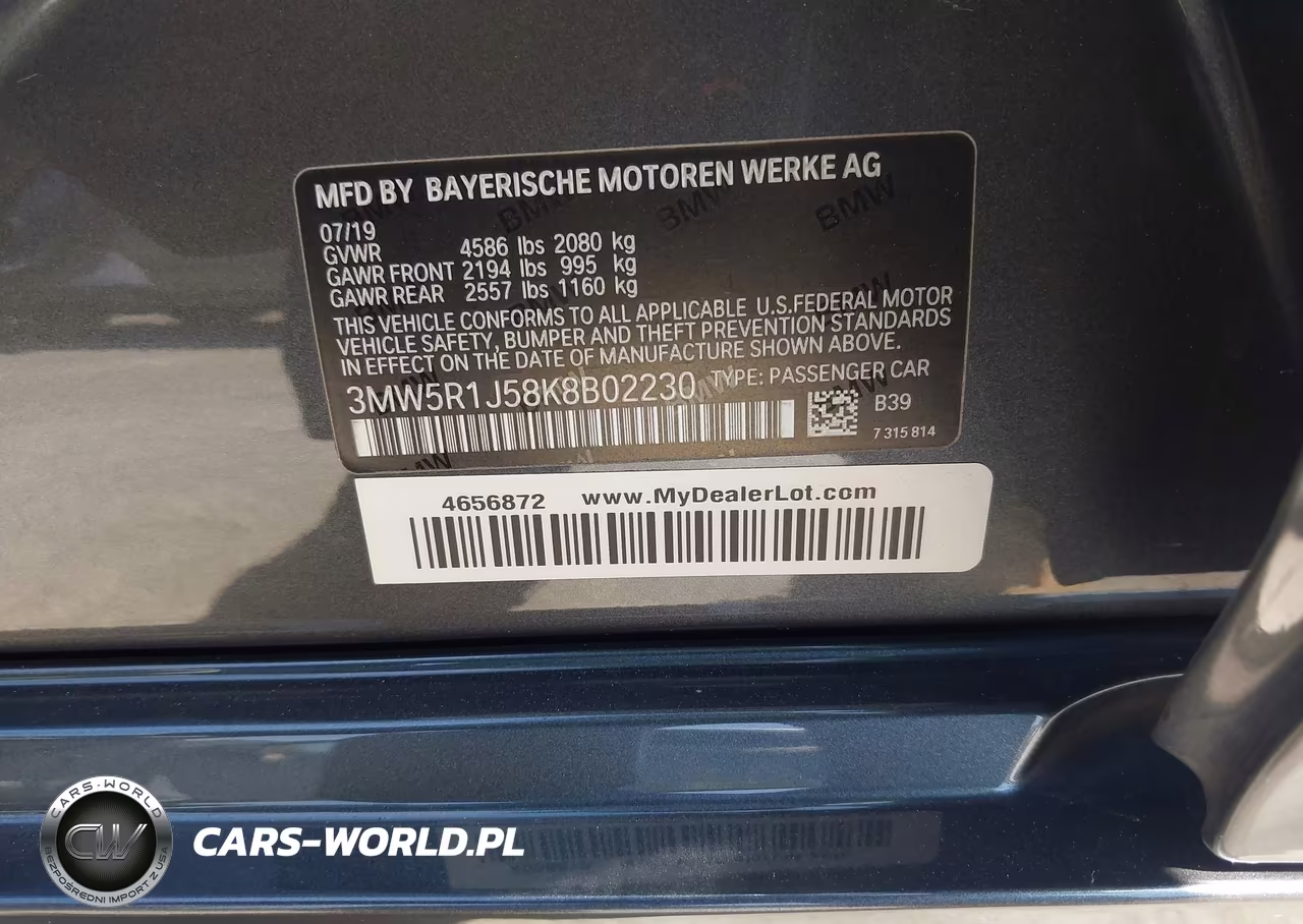 2019 BMW 330I VIN:3MW5R1J58K8B02230 - 9