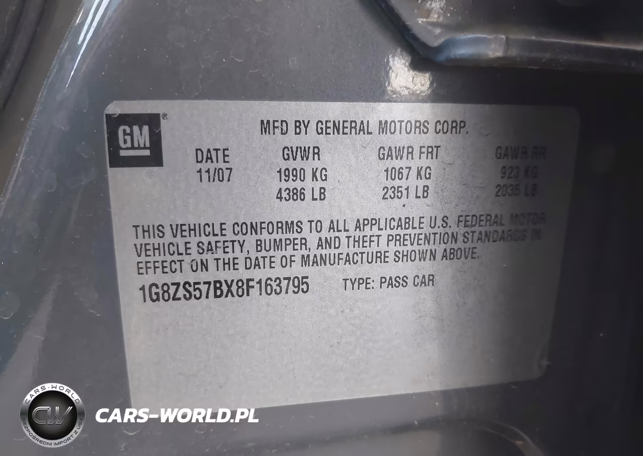 2008 Saturn Aura Xe VIN:1G8ZS57BX8F163795 - 9