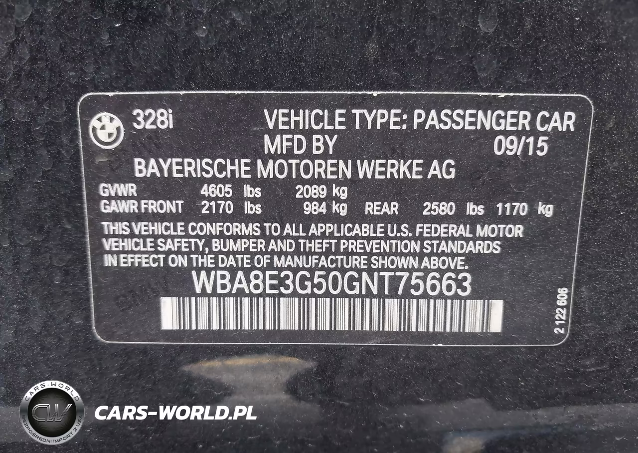 2016 BMW 328I xDrive VIN:WBA8E3G50GNT75663 - 9