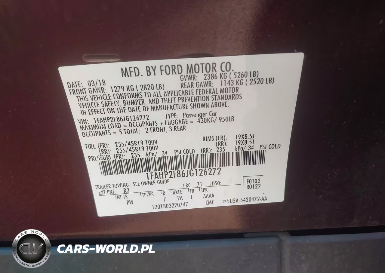 2018 Ford Taurus Limited VIN:1FAHP2F86JG126272 - 9