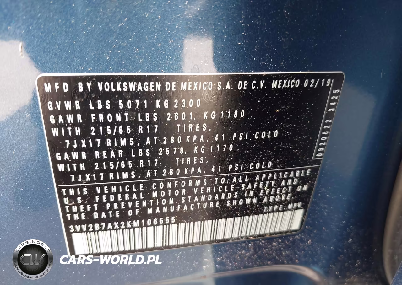 2019 Volkswagen Tiguan 2.0T Se-2.0T Sel-2.0T Sel R-Line-2.0T Sel R-Line Black VIN:3VV2B7AX2KM106555 - 9