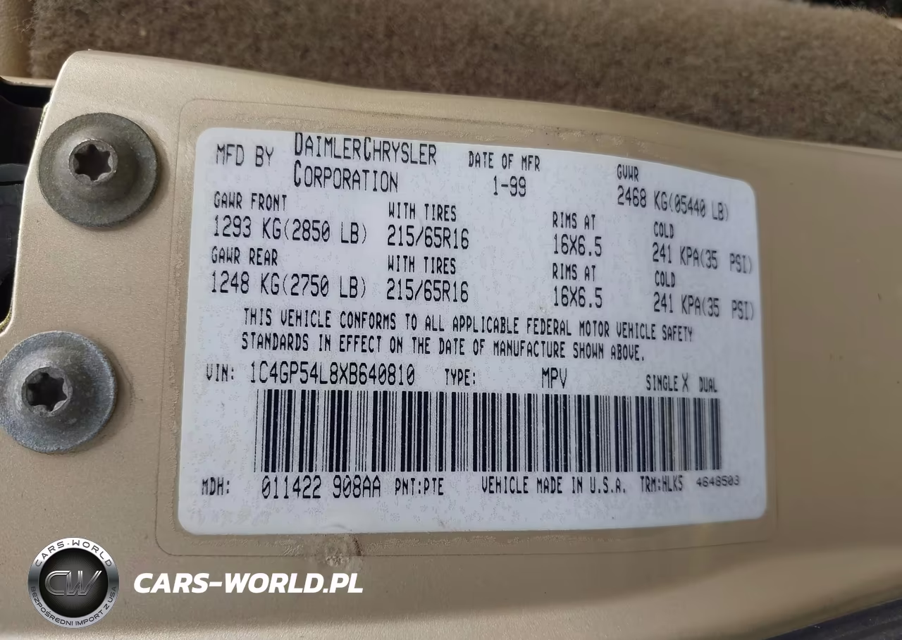 1999 Chrysler Town & Country Lx VIN:1C4GP54L8XB640810 - 9