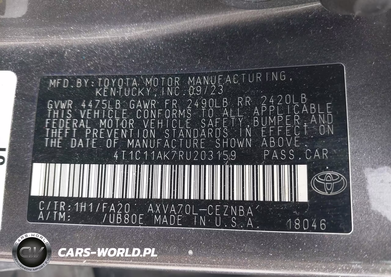 2024 Toyota Camry Le VIN:4T1C11AK7RU203159 - 9