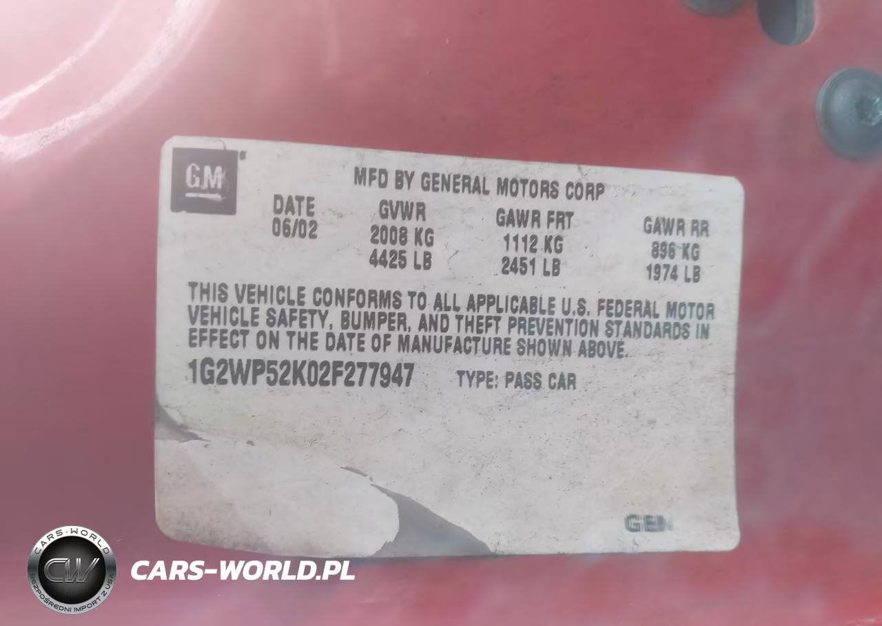 2002 Pontiac Grand Prix Gt VIN:1G2WP52K02F277947 - 9
