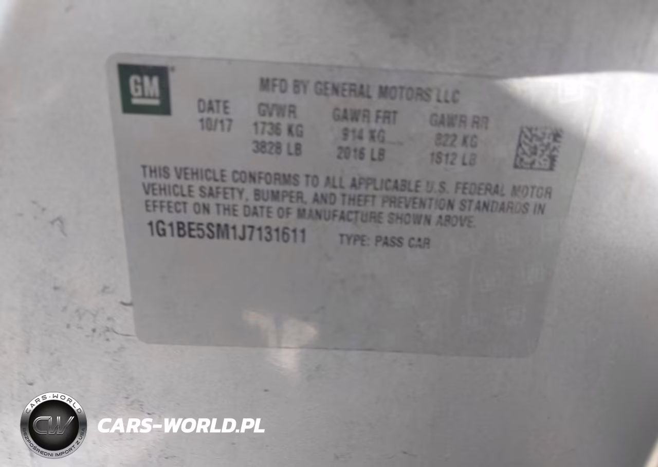 2018 Chevrolet Cruze Lt Auto VIN:1G1BE5SM1J7131611 - 9