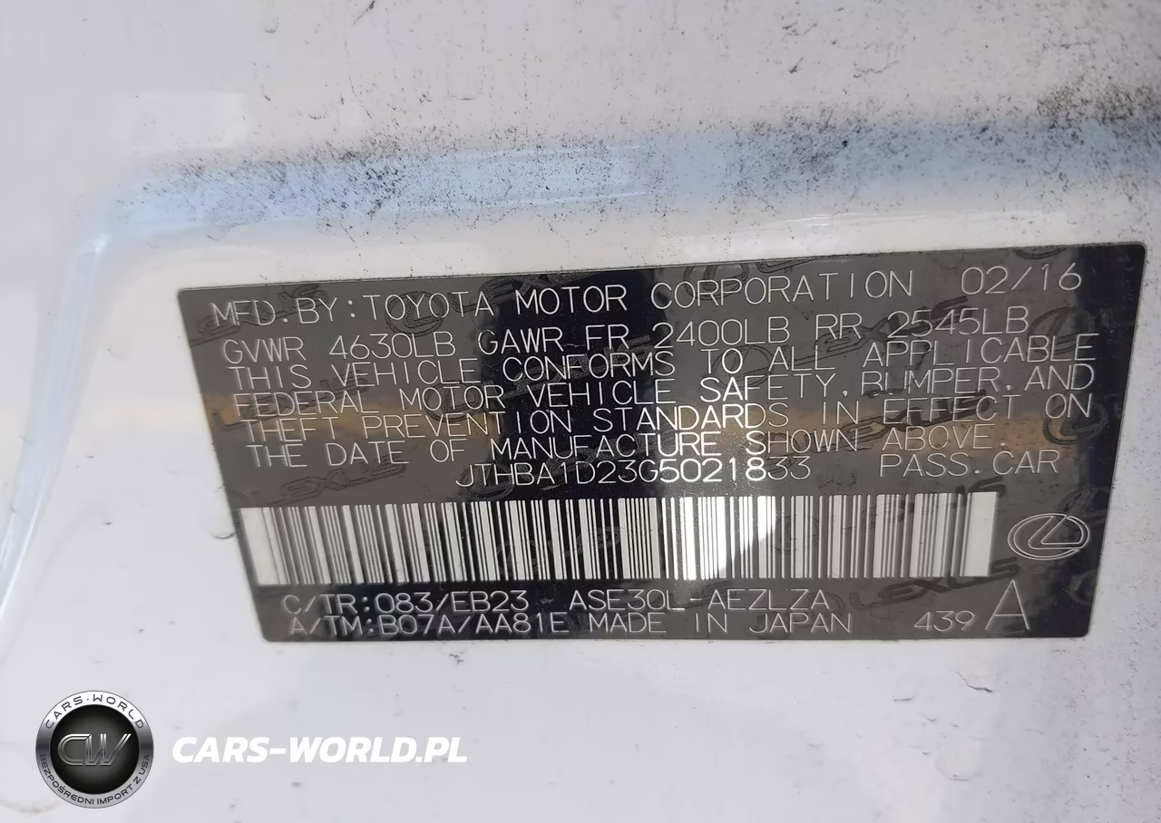 2016 Lexus Is 200T VIN:JTHBA1D23G5021833 - 9