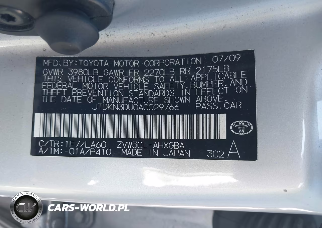2010 Toyota Prius Iv VIN:JTDKN3DU0A0029766 - 9
