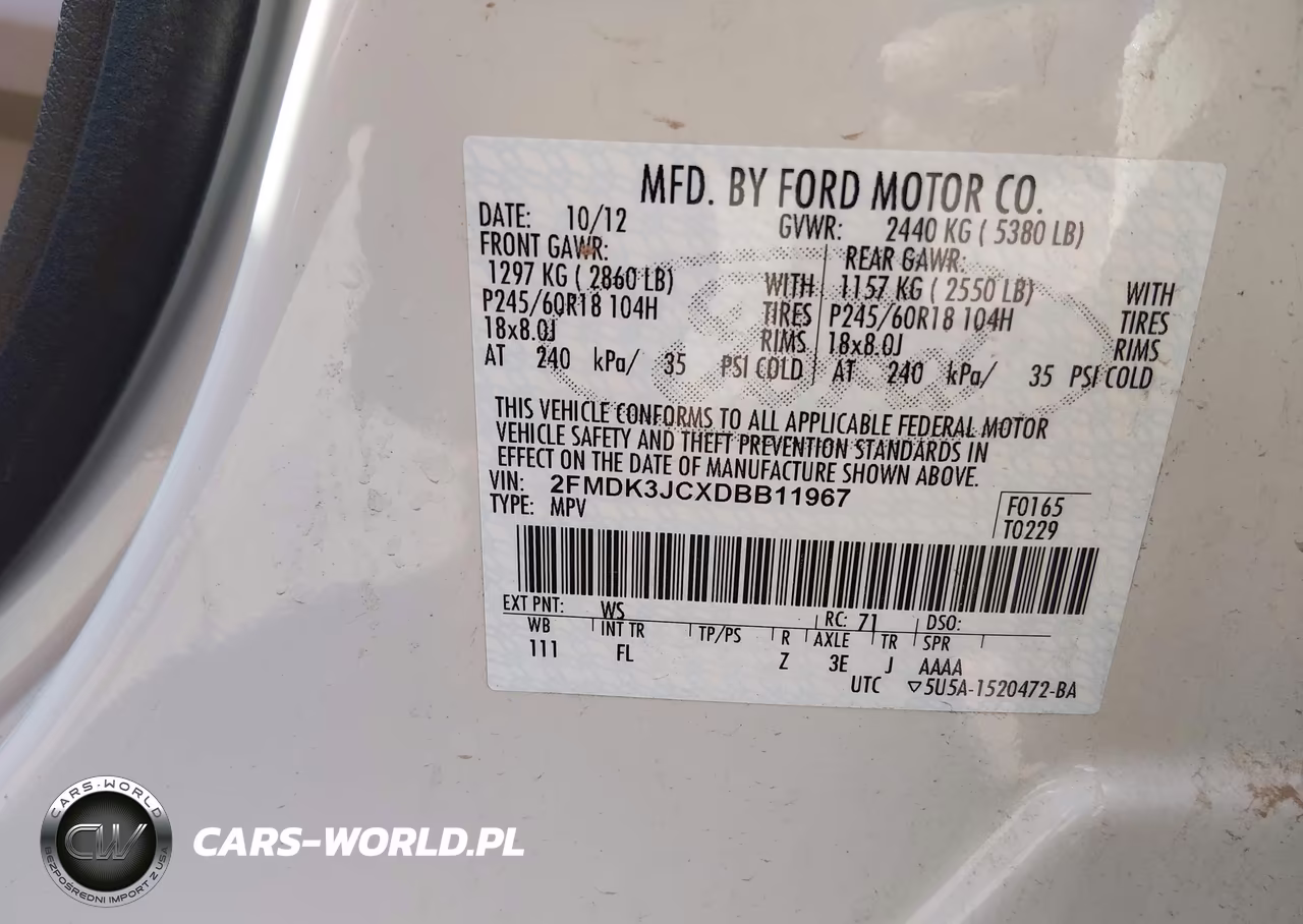 2013 Ford Edge Sel VIN:2FMDK3JCXDBB11967 - 9