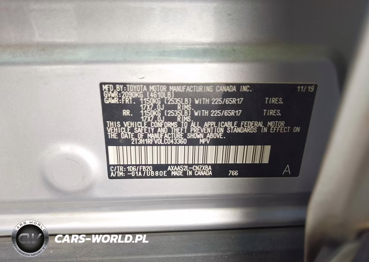 2020 Toyota Rav4 Le VIN:2T3H1RFV0LC043360 - 9
