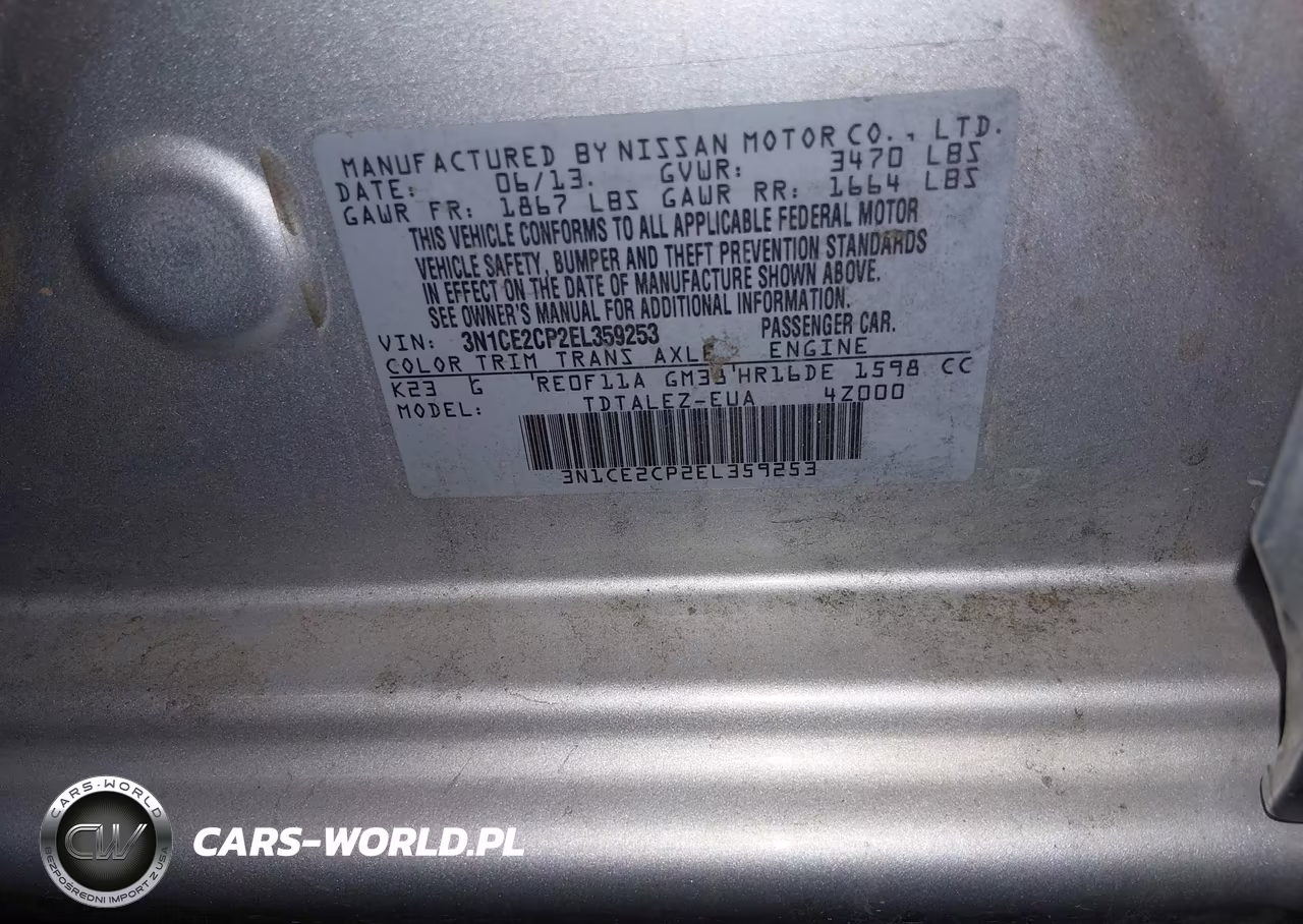 2014 Nissan Versa Note Sv VIN:3N1CE2CP2EL359253 - 9