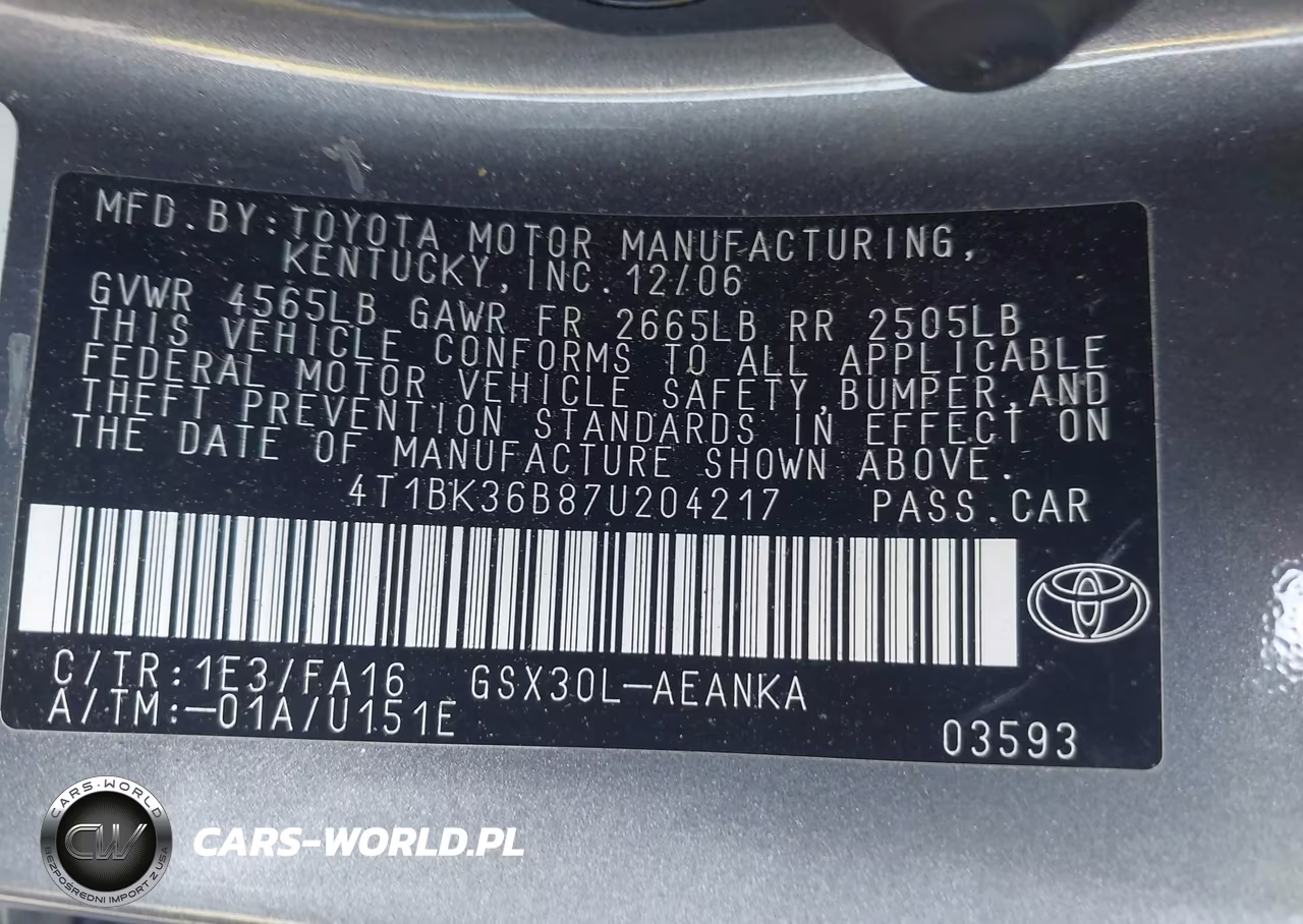 2007 Toyota Avalon Xl VIN:4T1BK36B87U204217 - 9
