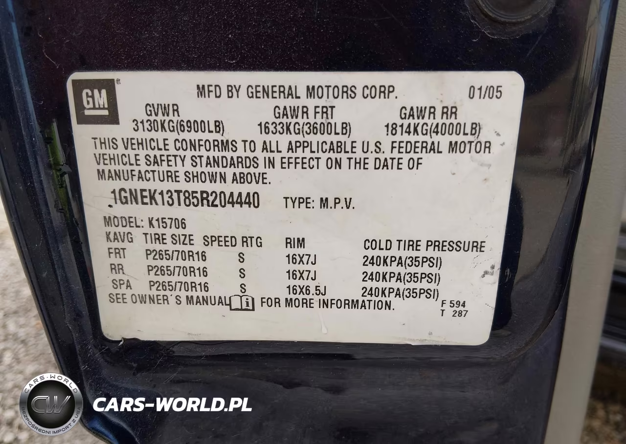 2005 Chevrolet Tahoe Ls VIN:1GNEK13T85R204440 - 9