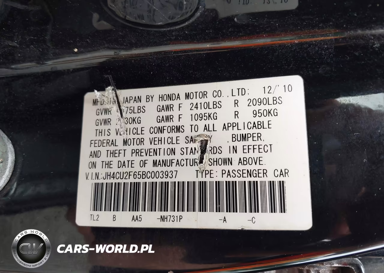 2011 Acura Tsx 2.4 VIN:JH4CU2F65BC003937 - 9