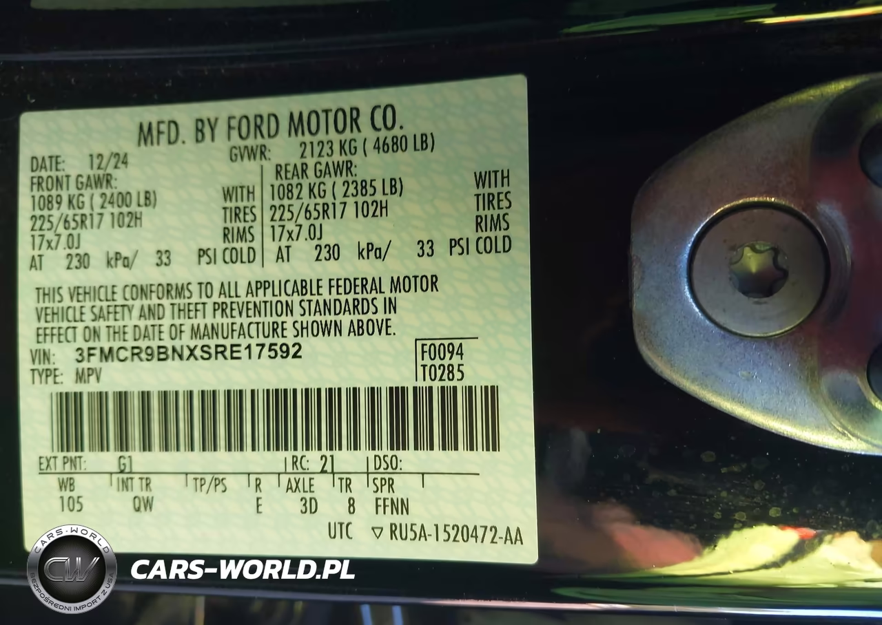 2025 Ford Bronco Sport Big Bend VIN:3FMCR9BNXSRE17592 - 9