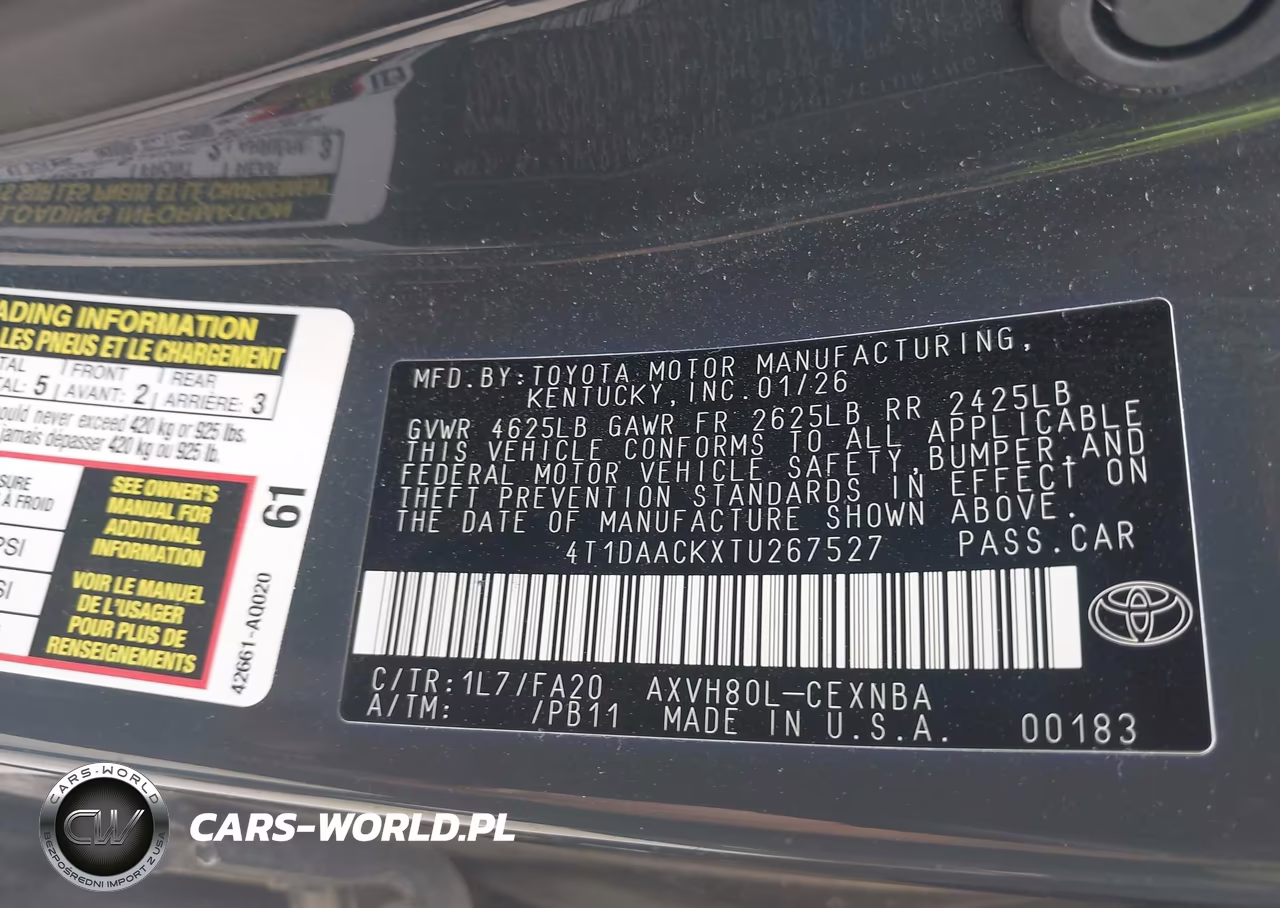 2026 Toyota Camry Le VIN:4T1DAACKXTU267527 - 9