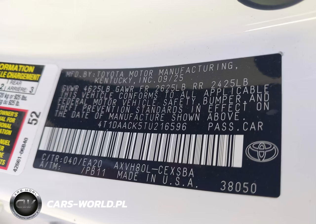 2026 Toyota Camry Se VIN:4T1DAACK5TU216596 - 9