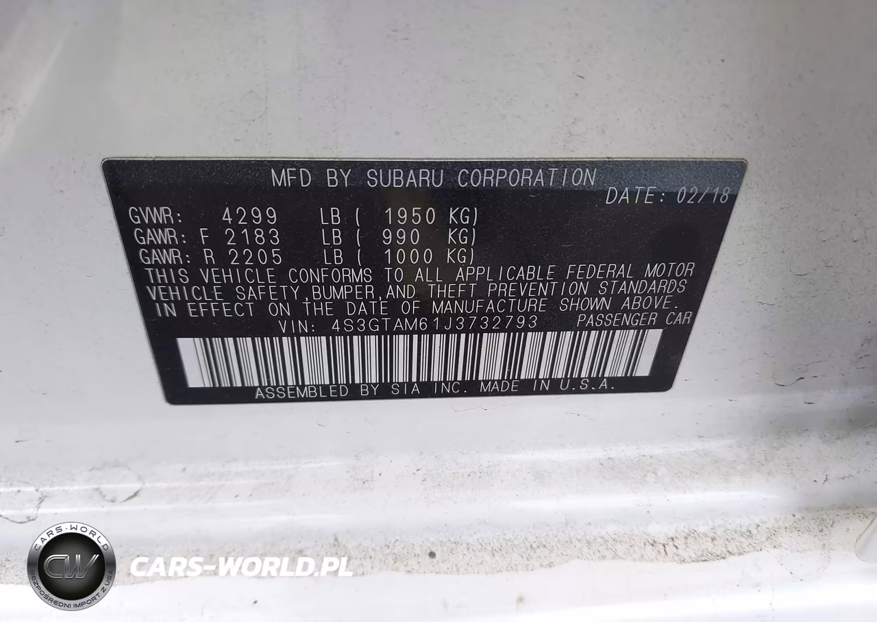 2018 Subaru Impreza 2.0I Sport VIN:4S3GTAM61J3732793 - 9
