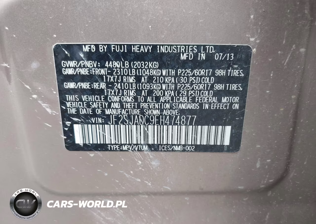 2014 Subaru Forester 2.5I Premium VIN:JF2SJADC9EH474877 - 9