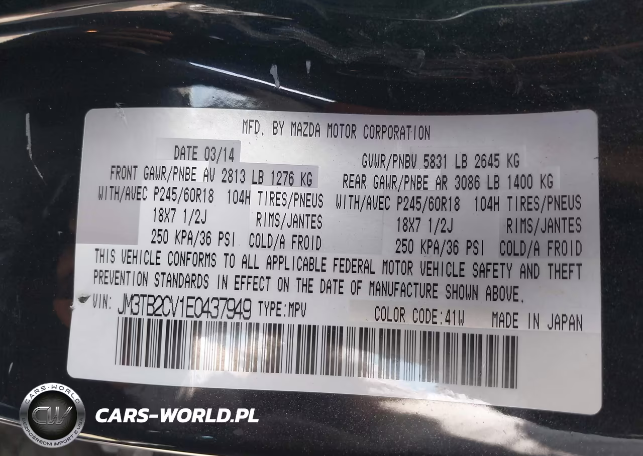 2014 Mazda Cx-9 Touring VIN:JM3TB2CV1E0437949 - 9