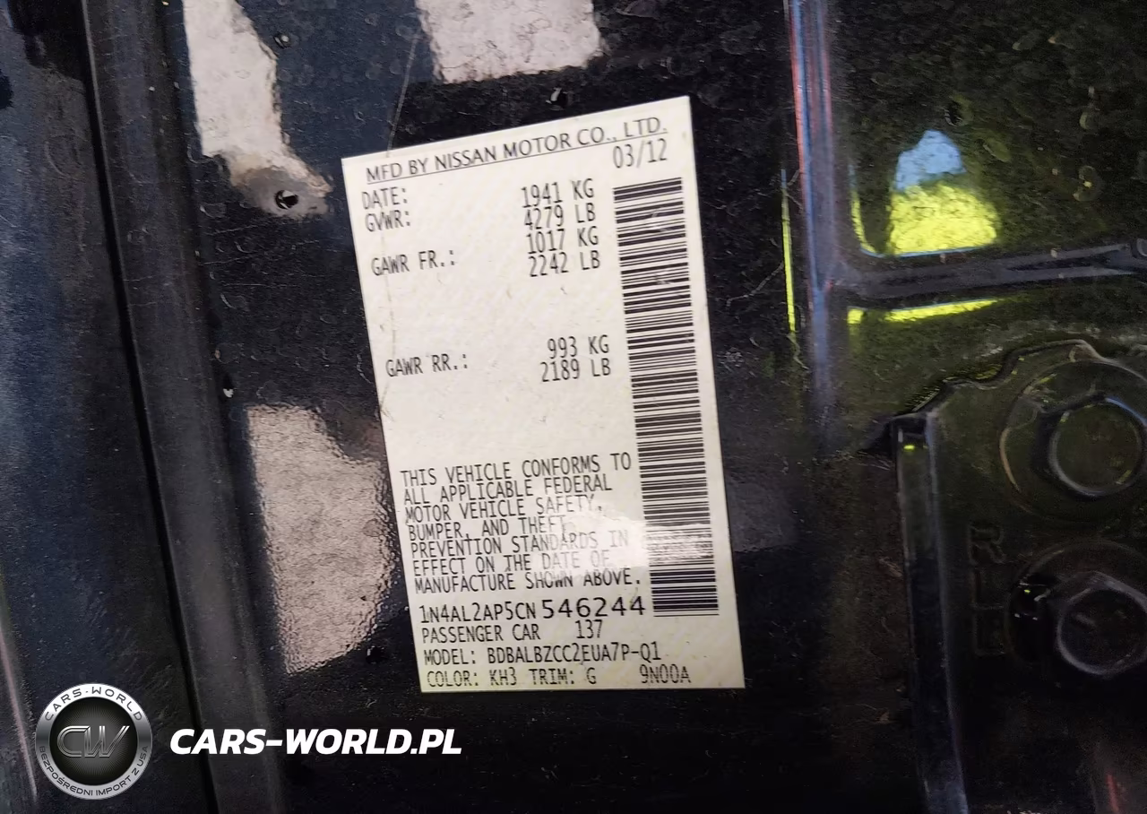 2012 Nissan Altima 2.5 S VIN:1N4AL2AP5CN546244 - 9