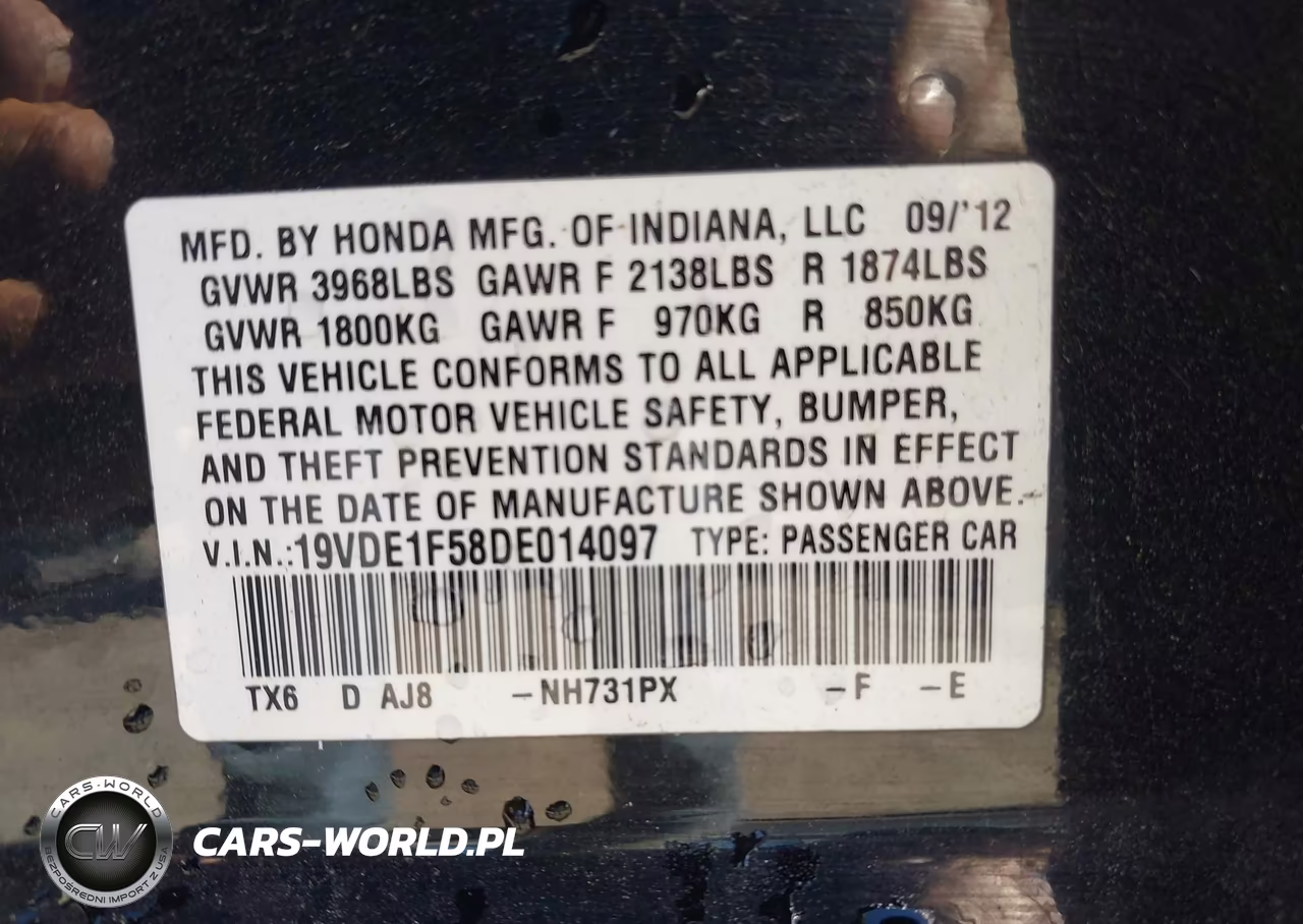 2013 Acura Ilx 2.0L VIN:19VDE1F58DE014097 - 9