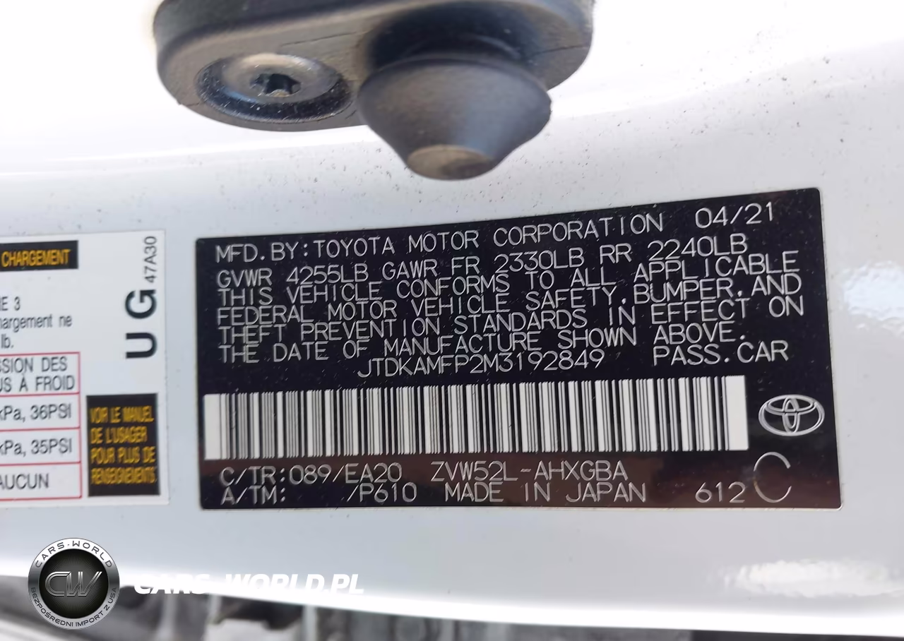 2021 Toyota Prius Prime Xle VIN:JTDKAMFP2M3192849 - 9