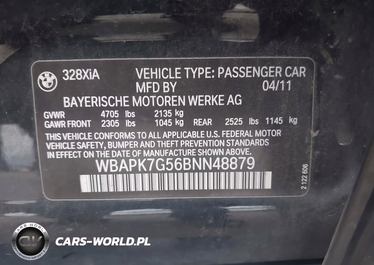 2011 BMW 328I xDrive VIN:WBAPK7G56BNN48879 - 9
