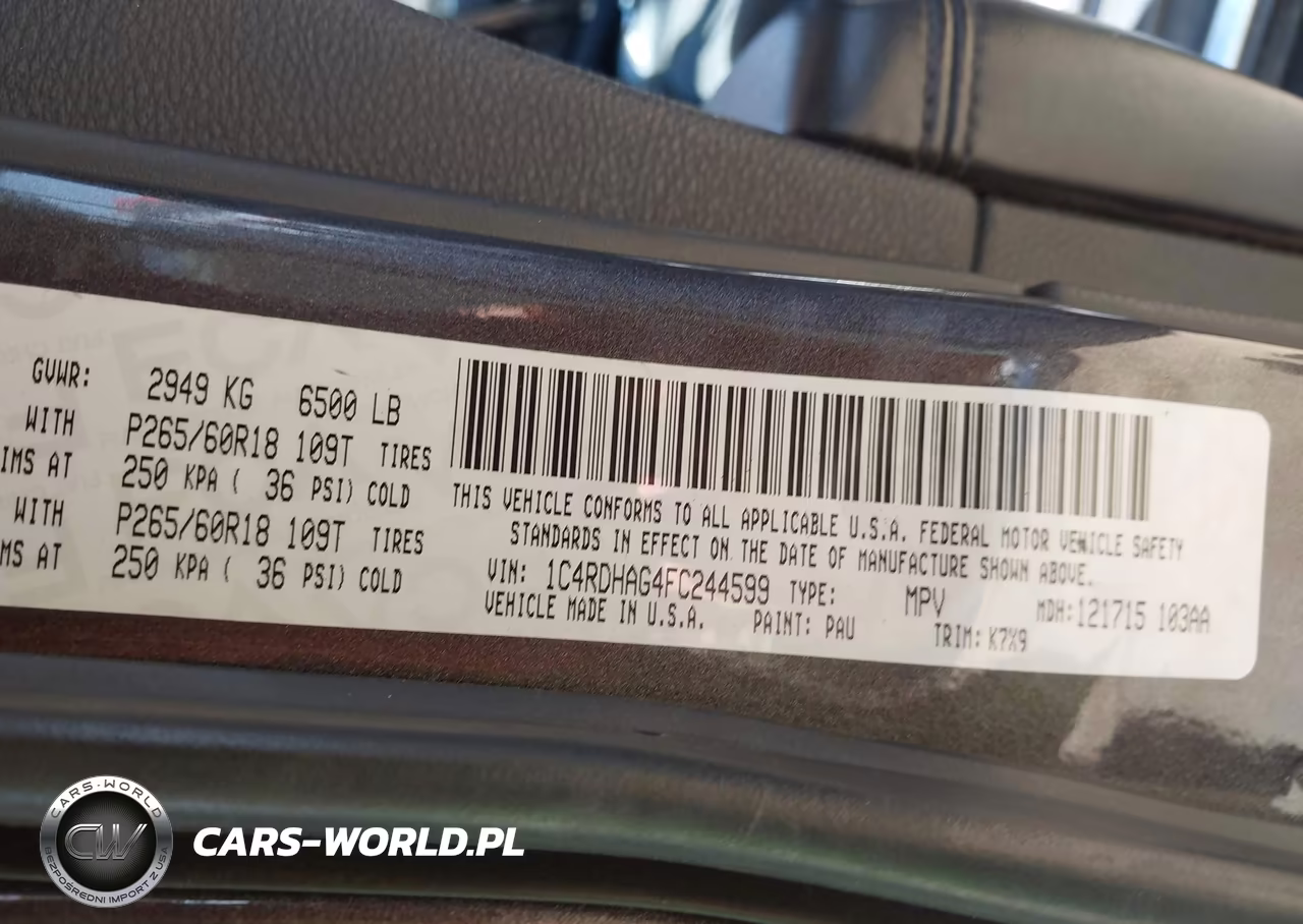 2015 Dodge Durango Sxt VIN:1C4RDHAG4FC244599 - 9