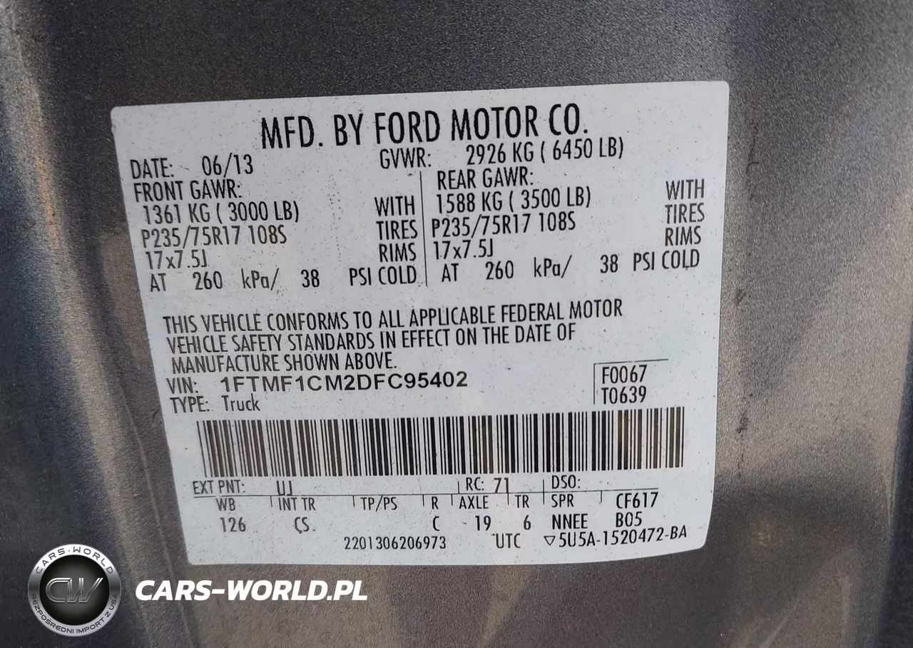 2013 Ford F-150 Xl VIN:1FTMF1CM2DFC95402 - 9