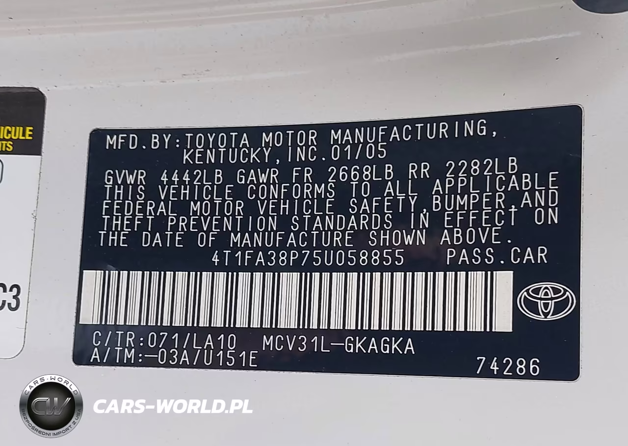 2005 Toyota Camry Solara Sle VIN:4T1FA38P75U058855 - 9