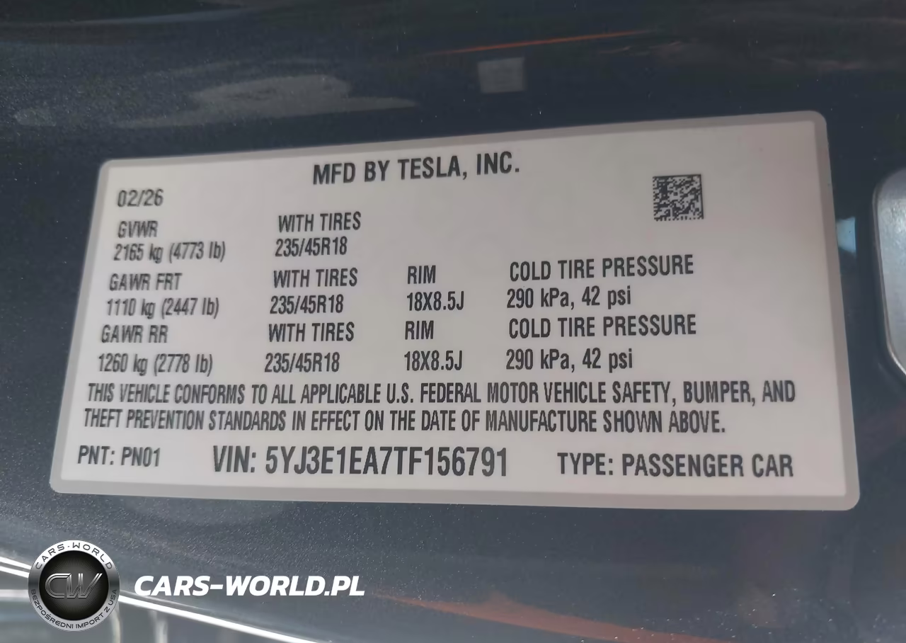 2026 Tesla Model 3 Premium Rear-Wheel Drive-Rear-Wheel Drive VIN:5YJ3E1EA7TF156791 - 9