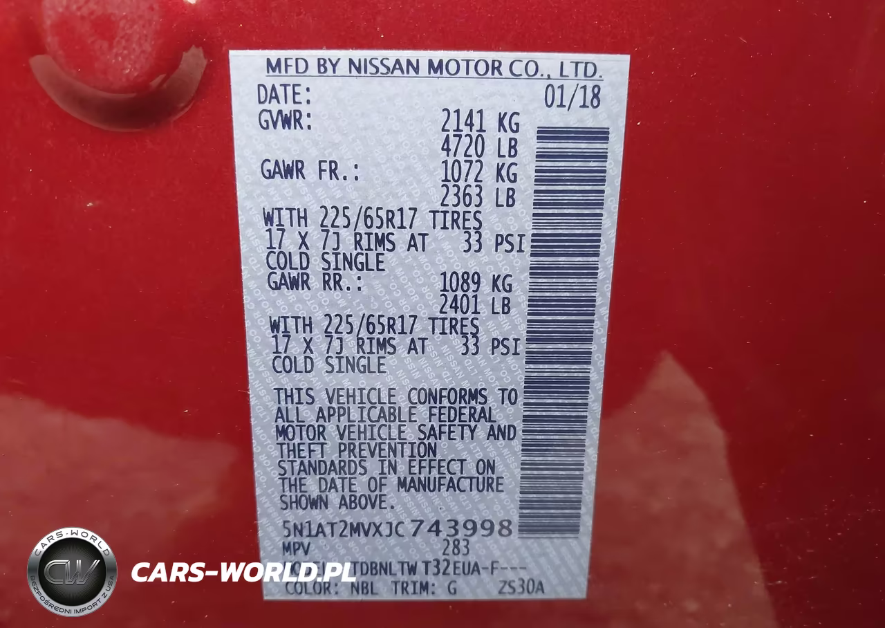 2018 Nissan Rogue Sv VIN:5N1AT2MVXJC743998 - 9