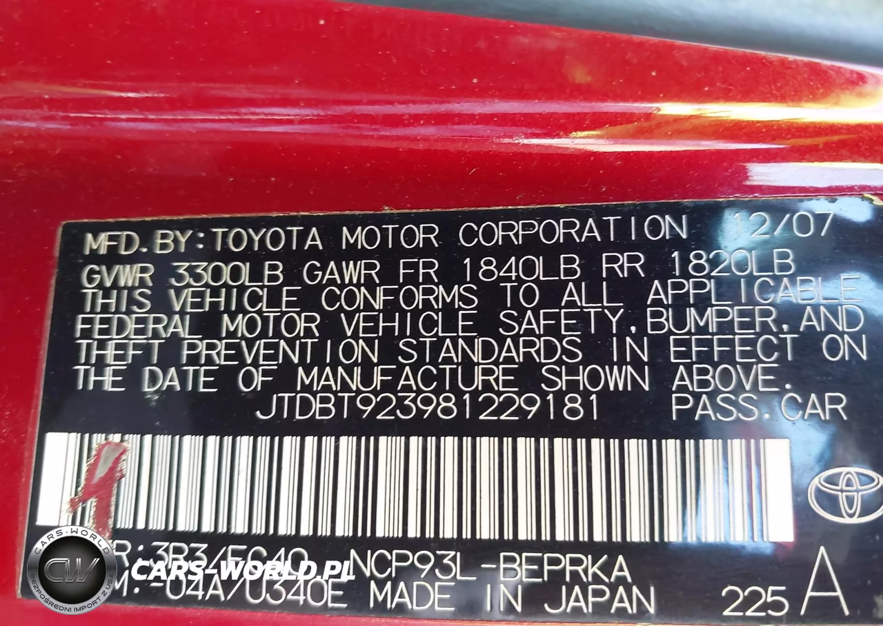 2008 Toyota Yaris VIN:JTDBT923981229181 - 9
