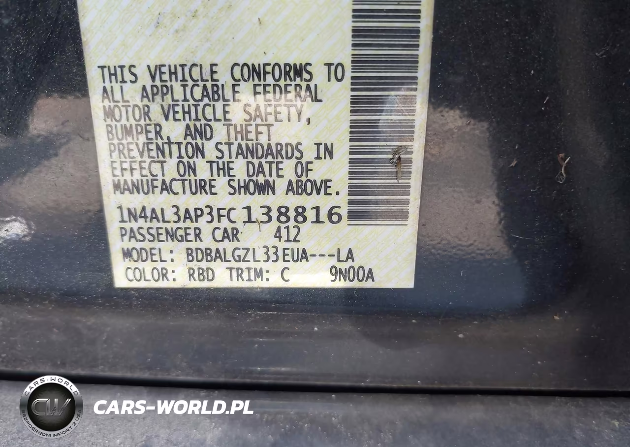 2015 Nissan Altima 2.5 S VIN:1N4AL3AP3FC138816 - 9